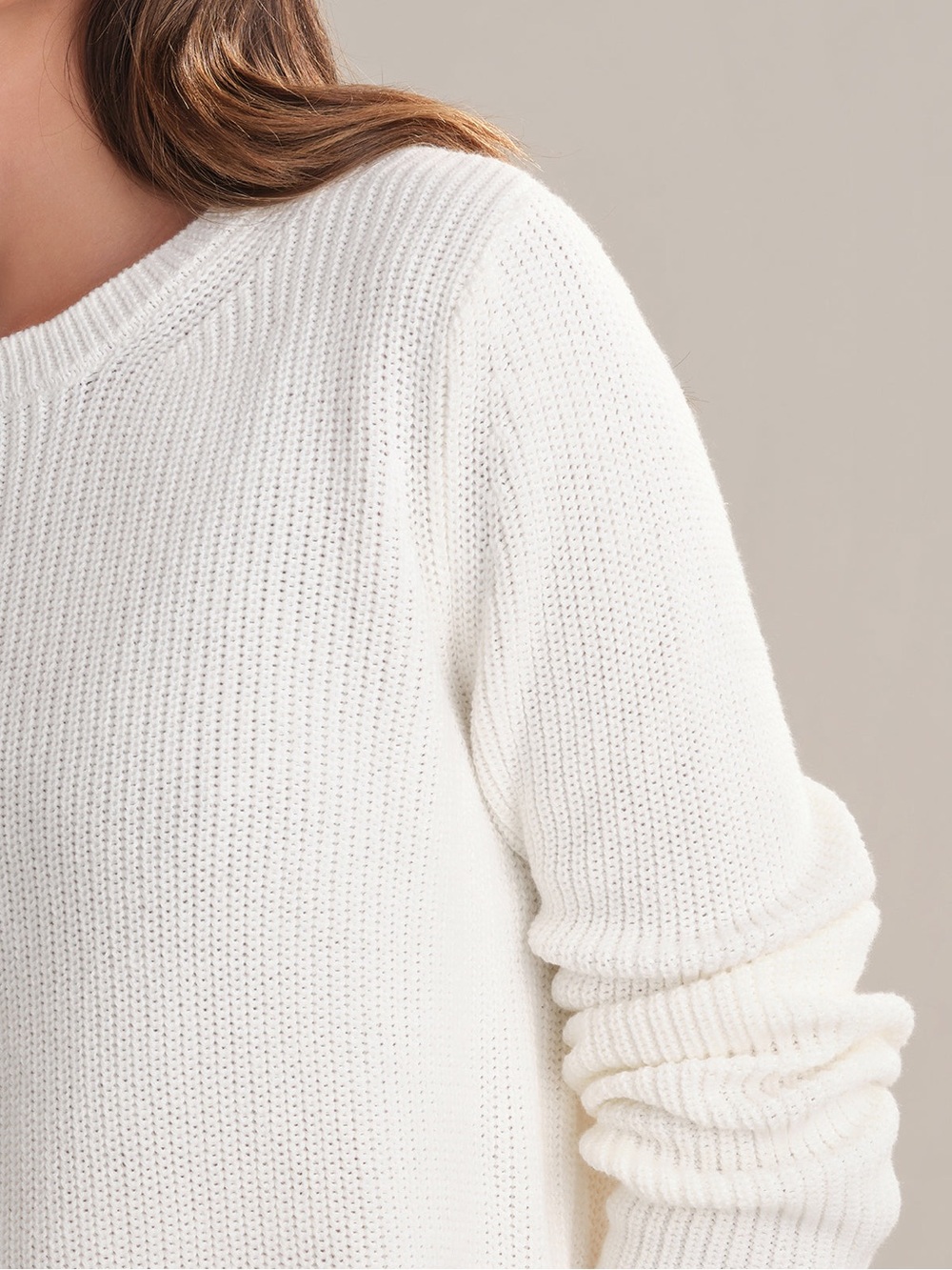 525 America EMMA: CREWNECK SHAKER STITCH COTTON SWEATER - Picture 4 of 9